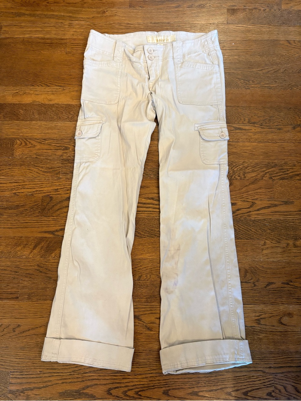 Vintage Holister Women’s Cargo Bootcut Jeans in Light Beige